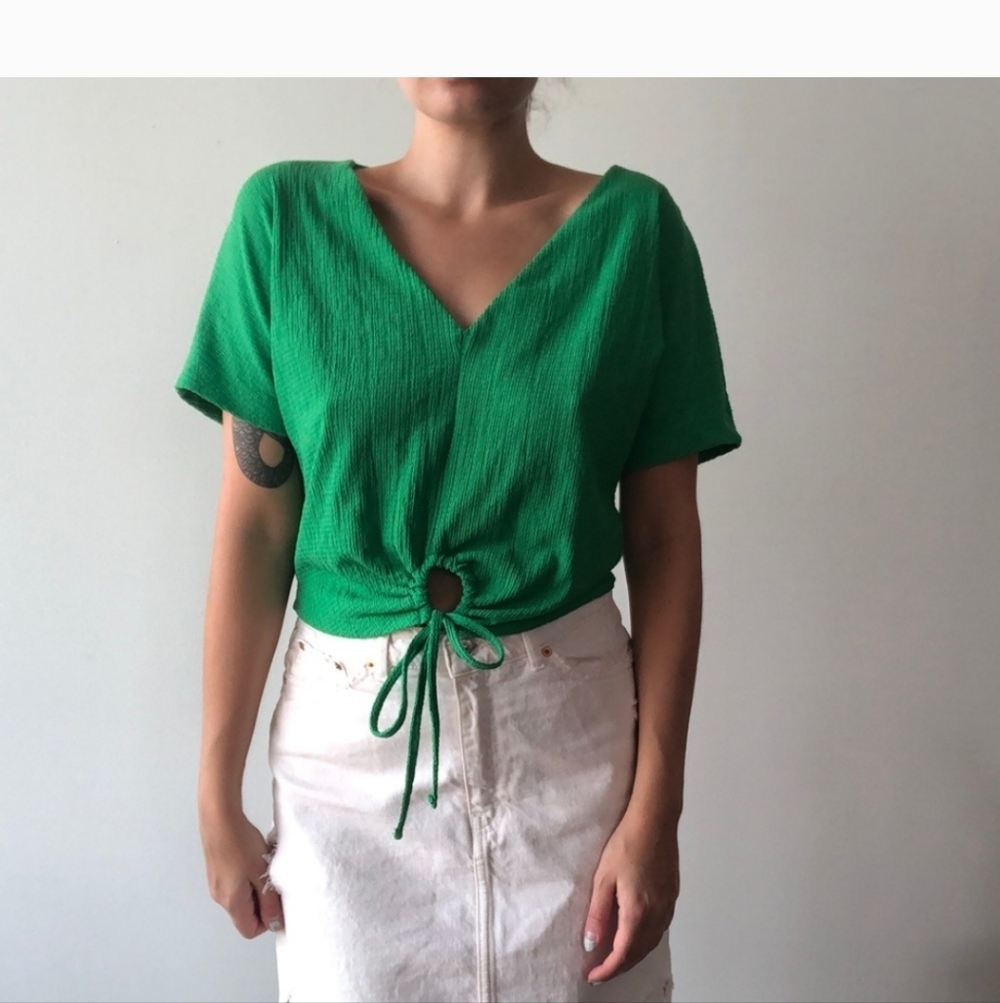 Zara Green Textured Fabric